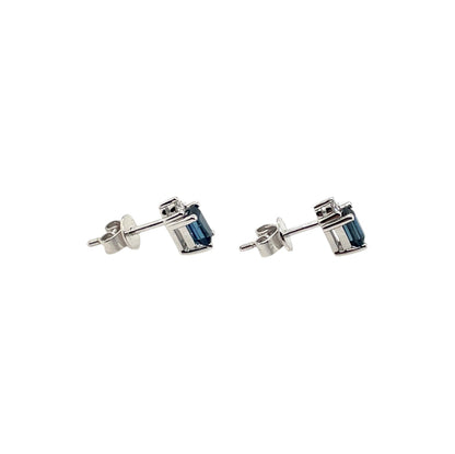 18ct White Gold Sapphire & Diamond Stud Earrings