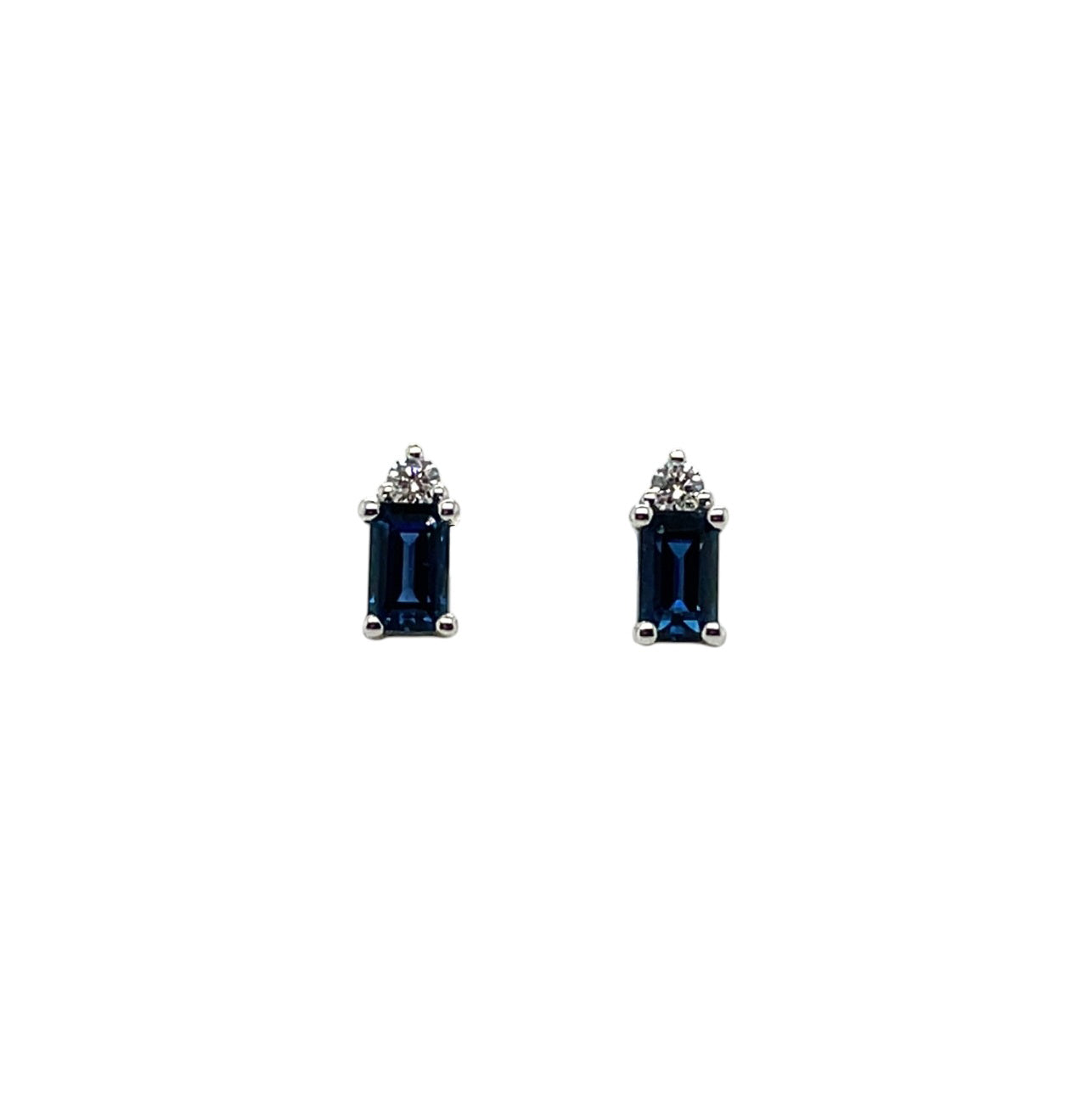 18ct White Gold Sapphire & Diamond Stud Earrings