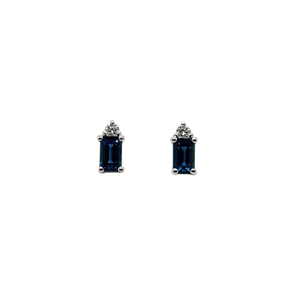 18ct White Gold Sapphire & Diamond Stud Earrings