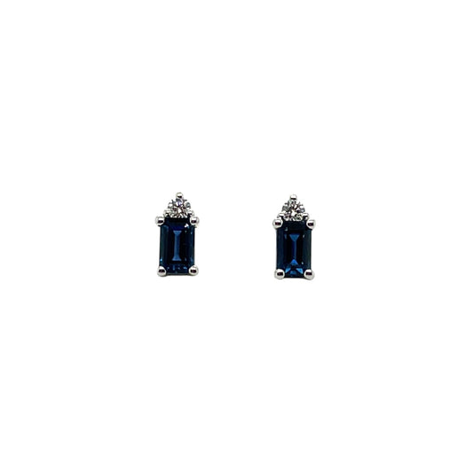 18ct White Gold Sapphire & Diamond Stud Earrings