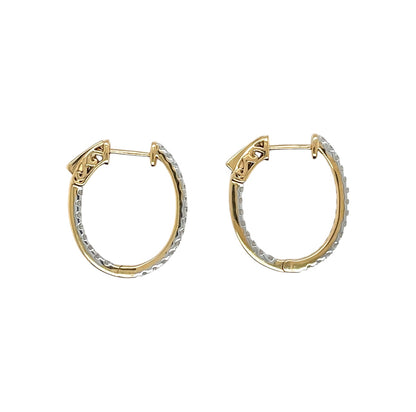 18ct Yellow Gold Diamond Hoop Earrings
