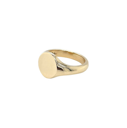 9ct Yellow Gold Round Signet Ring (I)