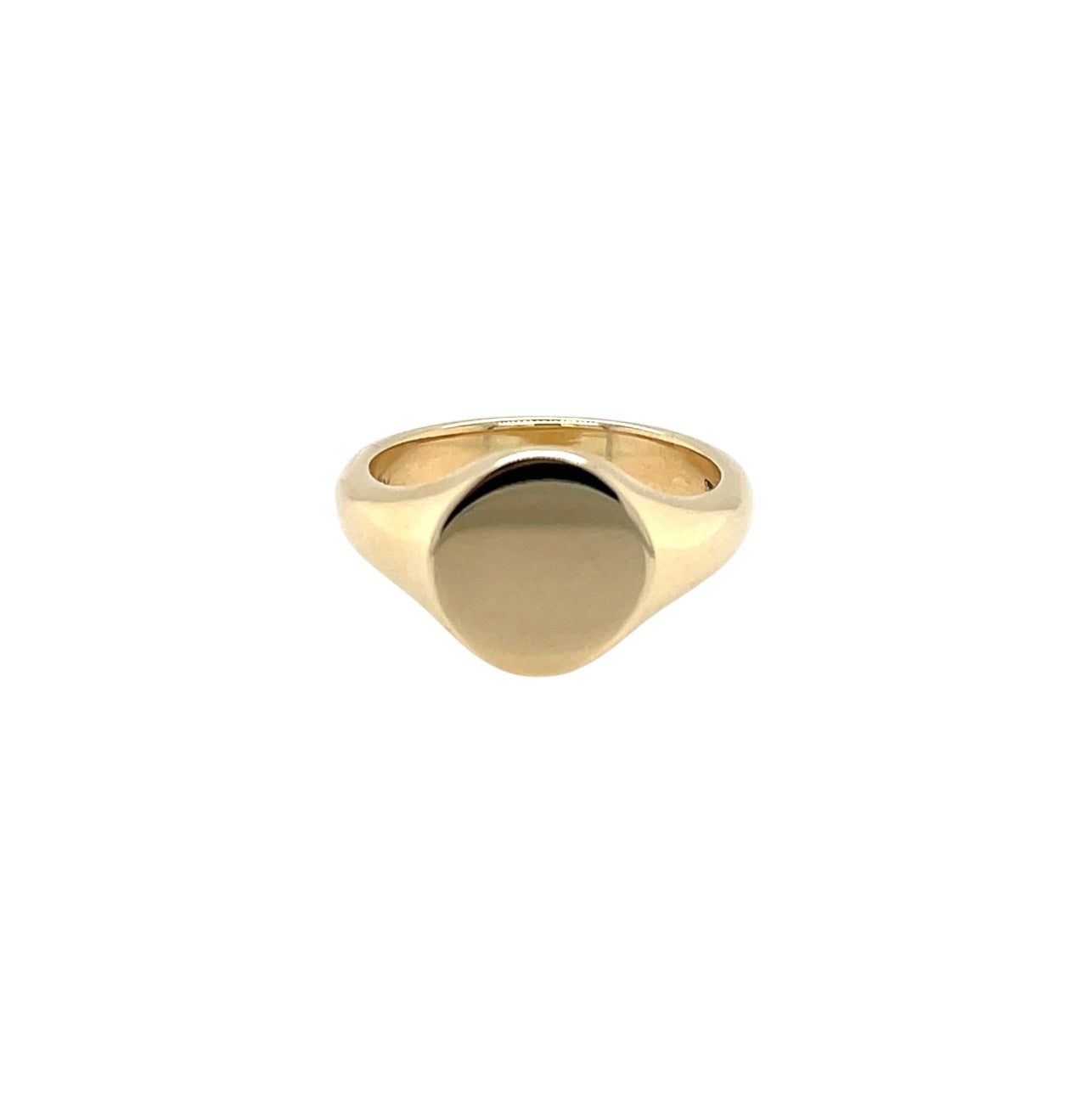 9ct Yellow Gold Round Signet Ring (I)