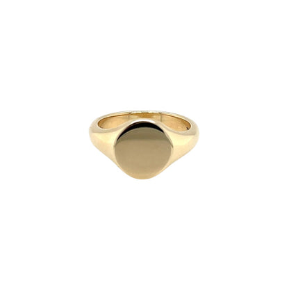 9ct Yellow Gold Round Signet Ring (I)
