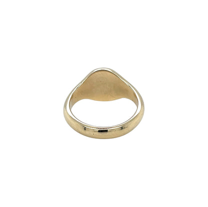 9ct Yellow Gold Round Signet Ring (I)