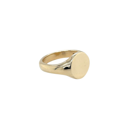 9ct Yellow Gold Round Signet Ring (I)