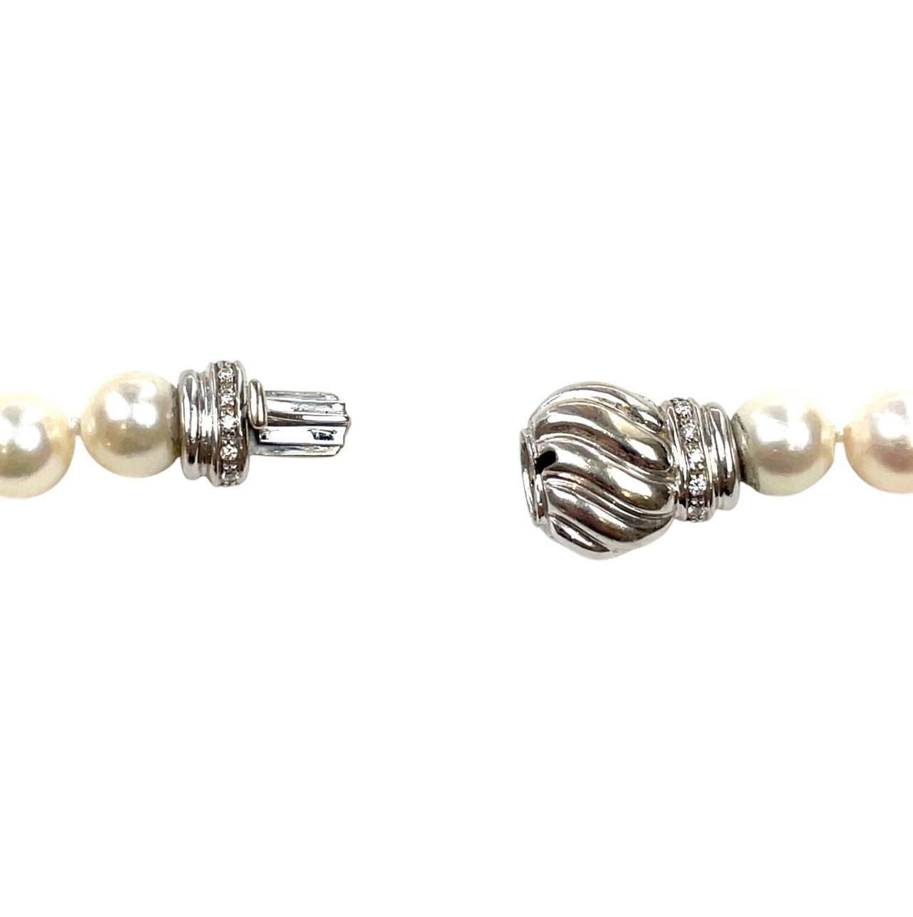 18ct White Gold Akoya Pearl & Diamond Necklace (24")