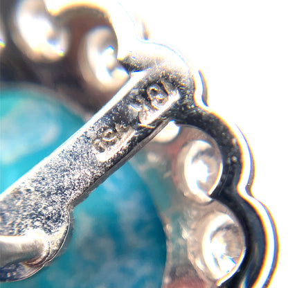 18ct White Gold Turquoise & Diamond Earrings