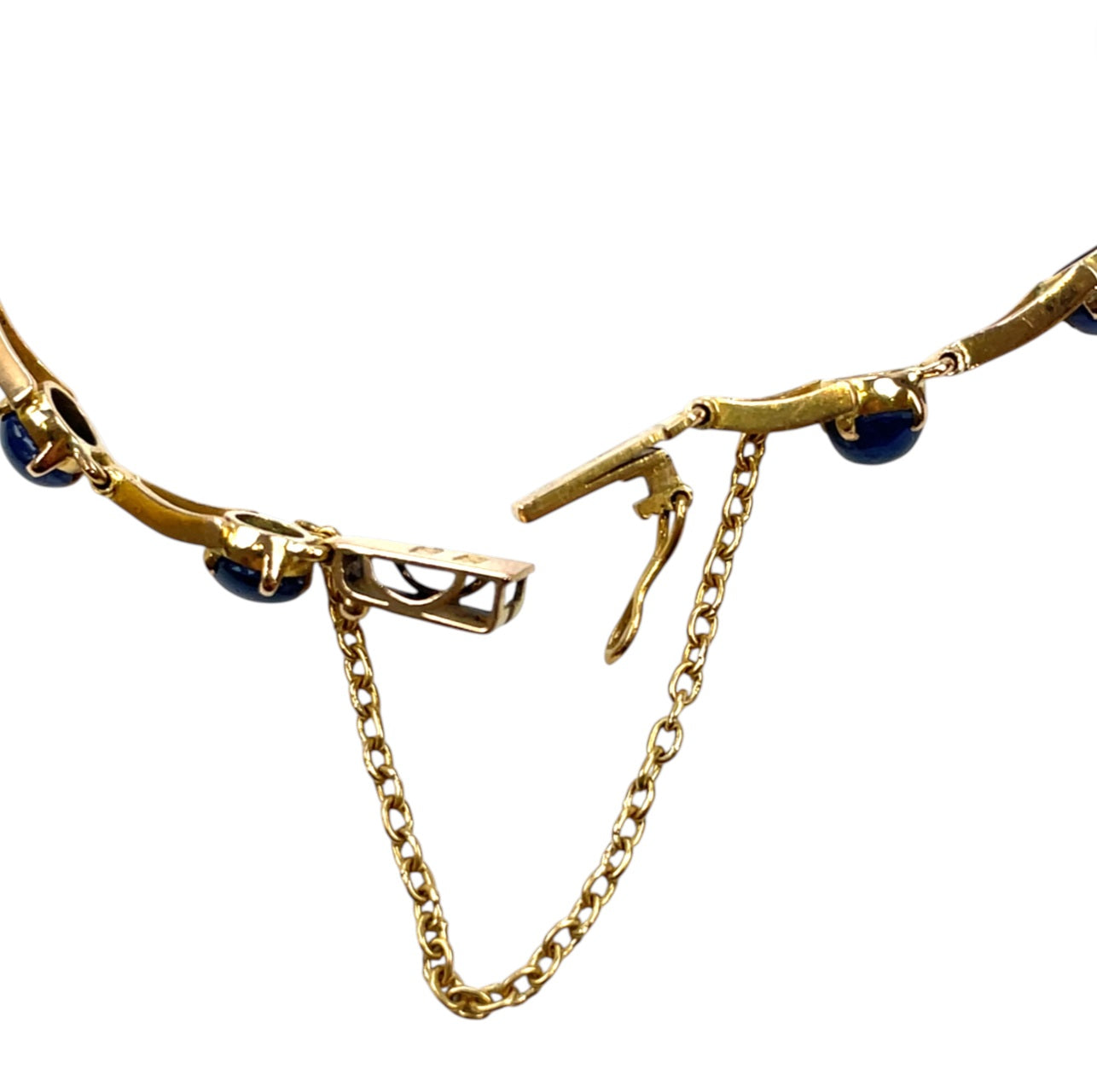 18ct Yellow Gold Cabochon Sapphire Bracelet (7")