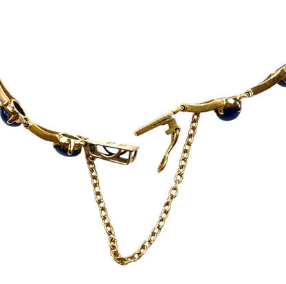18ct Yellow Gold Cabochon Sapphire Bracelet (7")