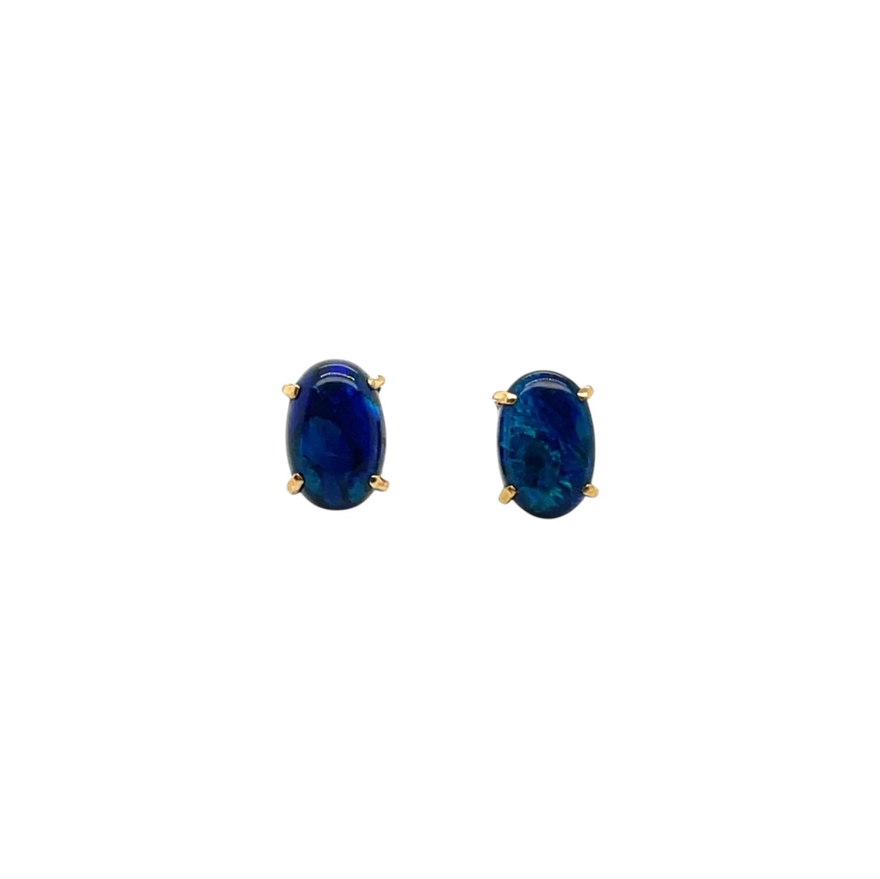 18ct Yellow Gold Opal Stud Earrings