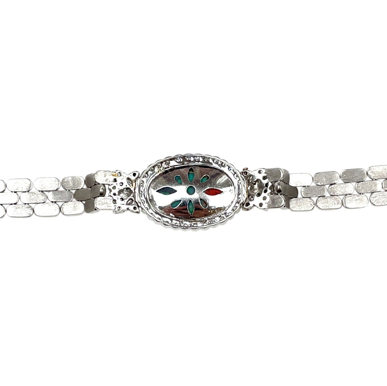 14ct White Gold Opal & Diamond Bracelet (7")