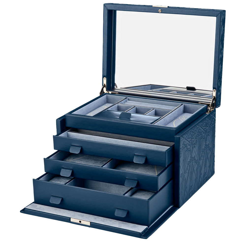 WOLF X LIBERTY All Over Ianthe Large Jewellery Box - Navy