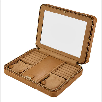 Wolf 1834 Lauren Large Zip Case - Caramel