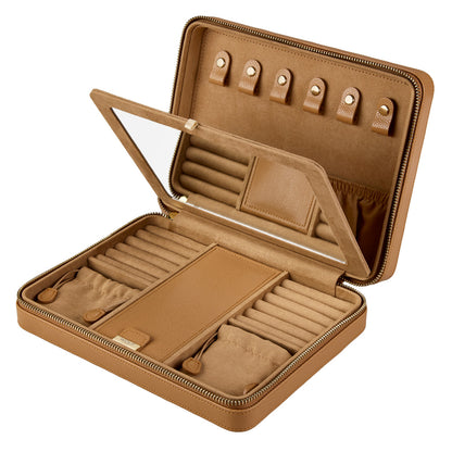 Wolf 1834 Lauren Large Zip Case - Caramel