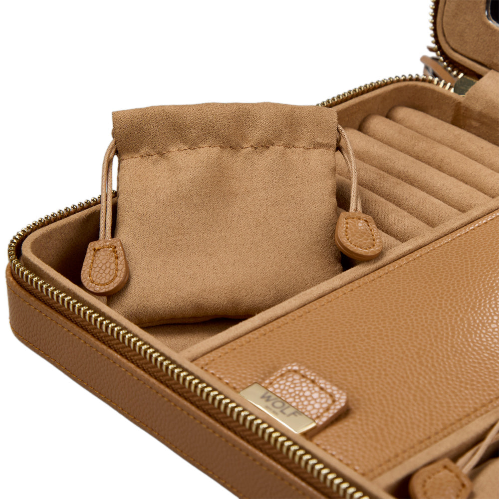 Wolf 1834 Lauren Large Zip Case - Caramel