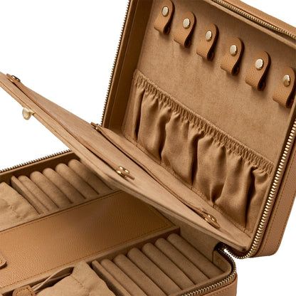 Wolf 1834 Lauren Large Zip Case - Caramel