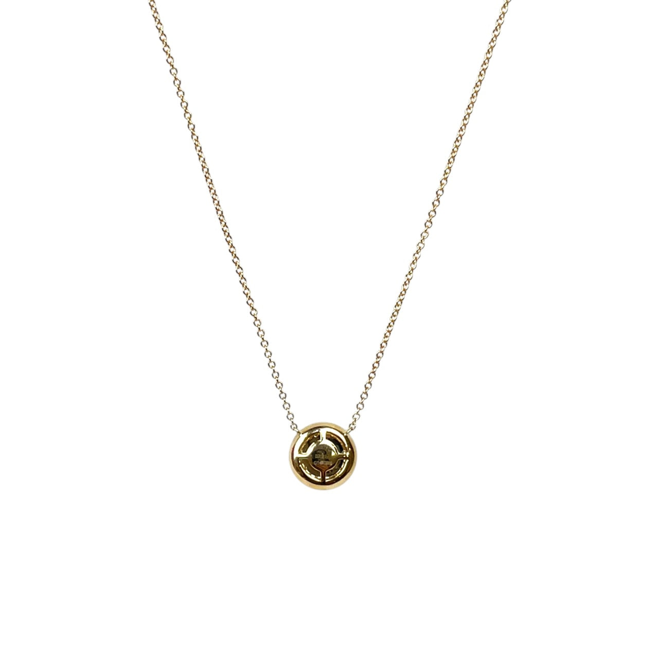 9ct Yellow Gold Diamond & Malachite Domed Necklace (16-18")