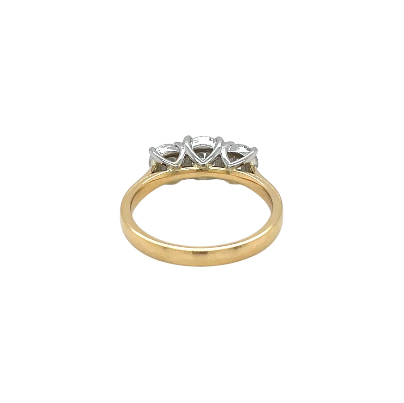 18ct Yellow Gold & Platinum Diamond Trilogy Ring (M)
