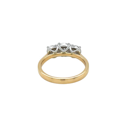 18ct Yellow Gold & Platinum Diamond Trilogy Ring (M)