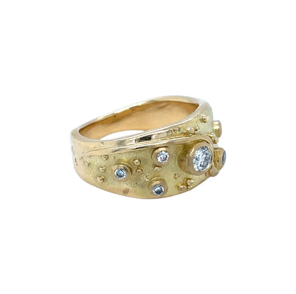 18ct Yellow Gold Diamond Set Dress Ring (R)