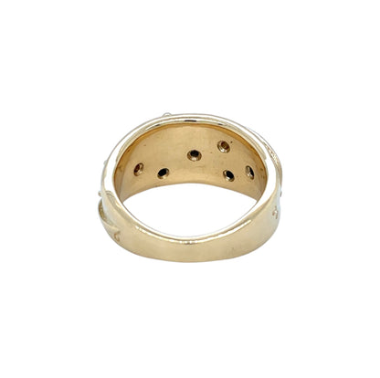 18ct Yellow Gold Diamond Set Dress Ring (R)