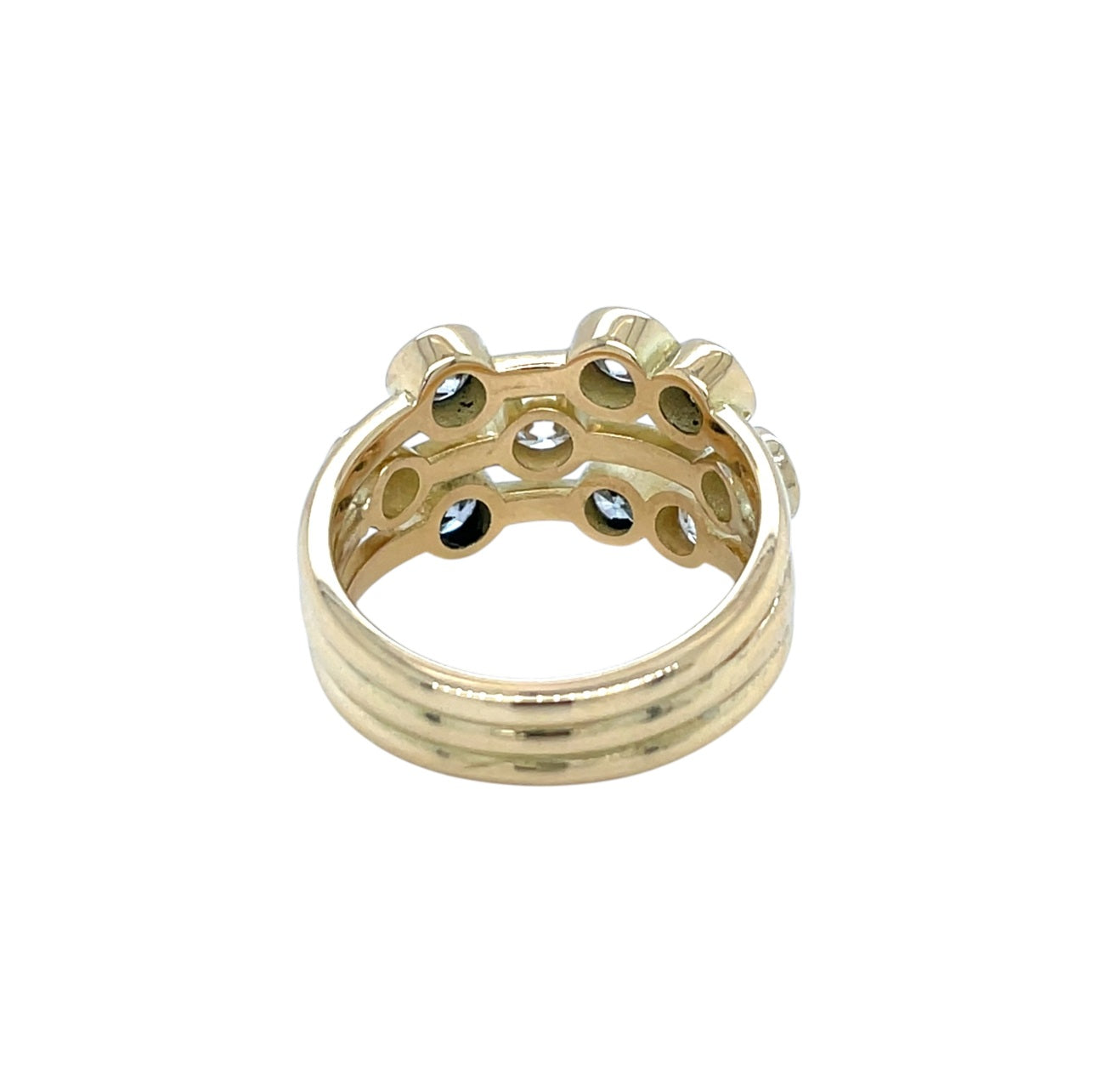 18ct Yellow Gold Diamond Bubble Ring (O)