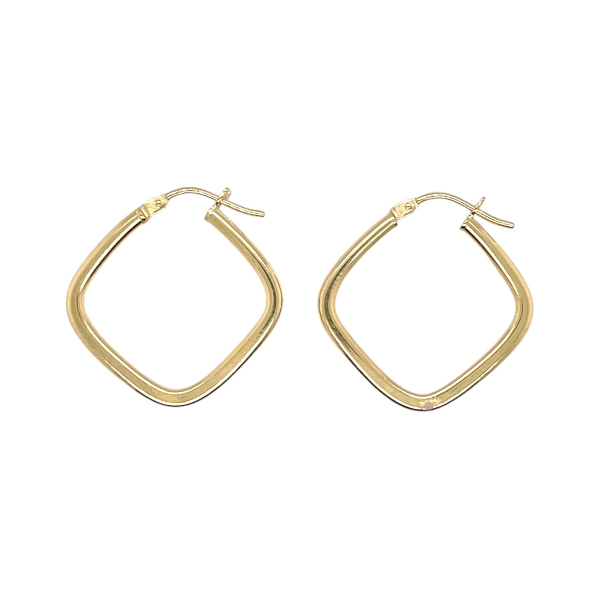 9ct Yellow Gold Square Hoop Earrings