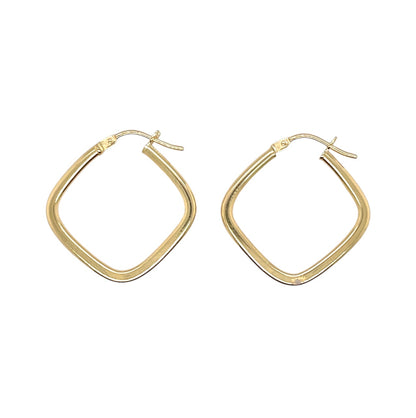 9ct Yellow Gold Square Hoop Earrings