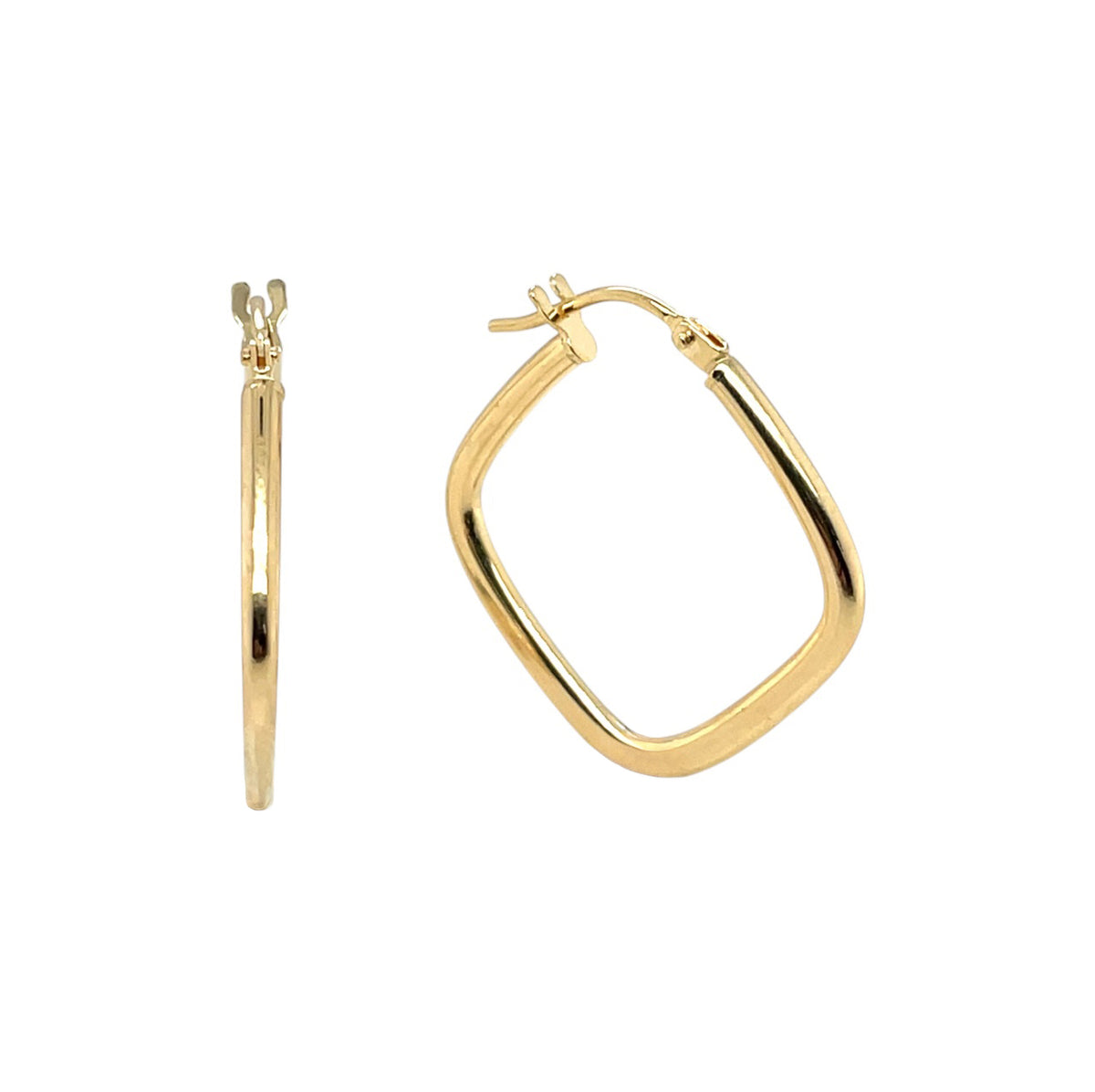 9ct Yellow Gold Square Hoop Earrings