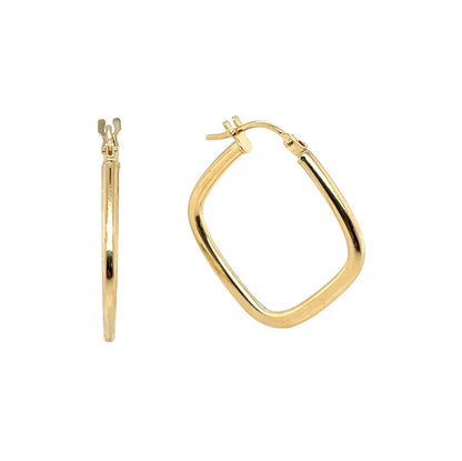 9ct Yellow Gold Square Hoop Earrings