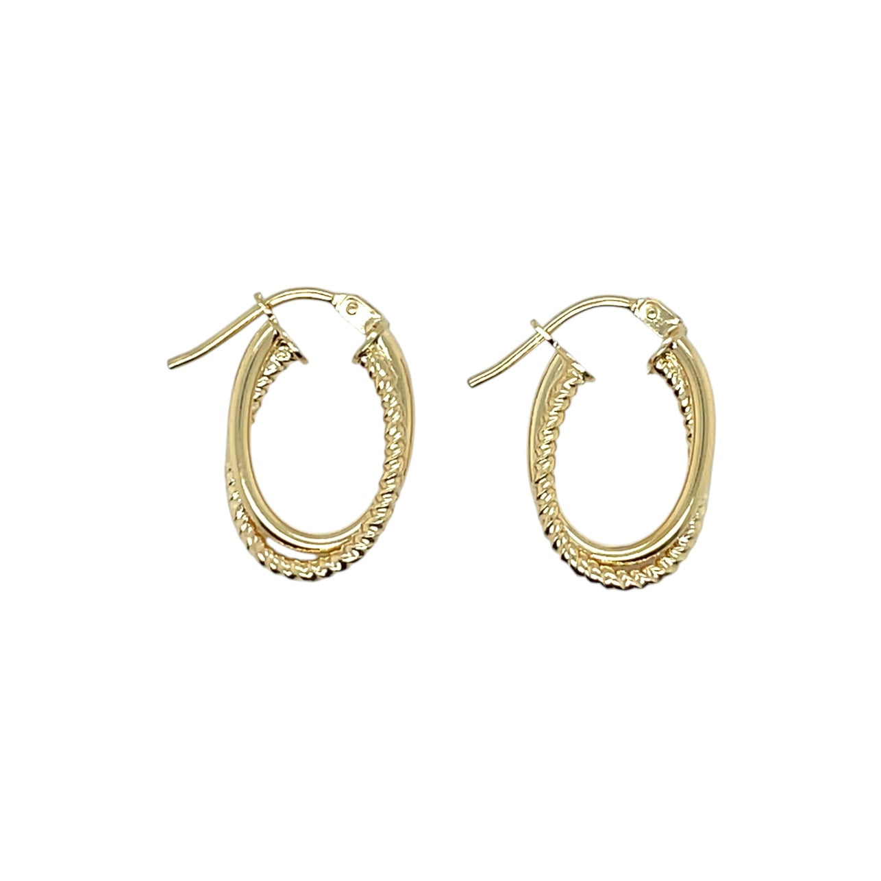 9ct Yellow Gold Twisted Rope Hoop Earrings
