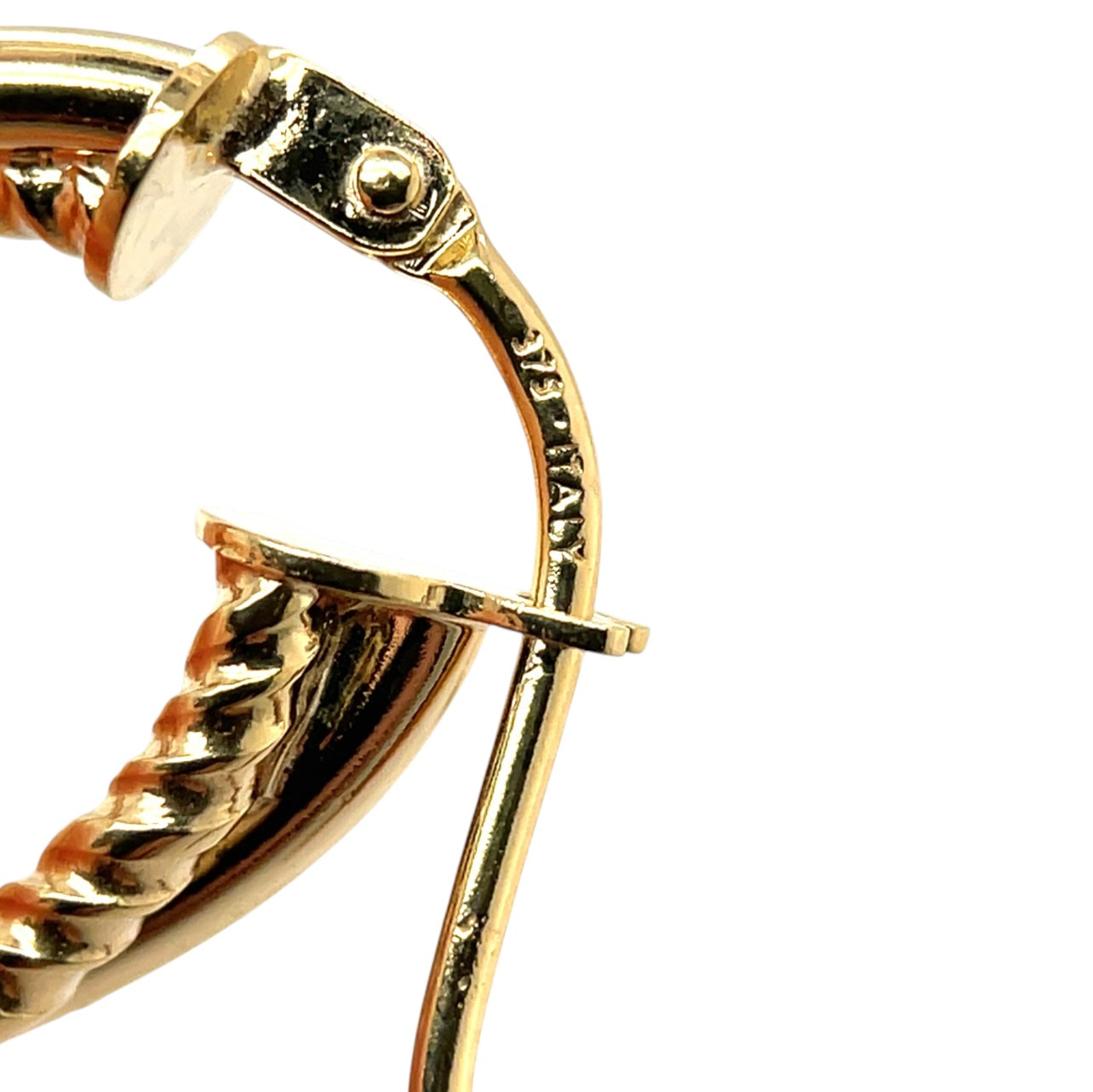 9ct Yellow Gold Twisted Rope Hoop Earrings
