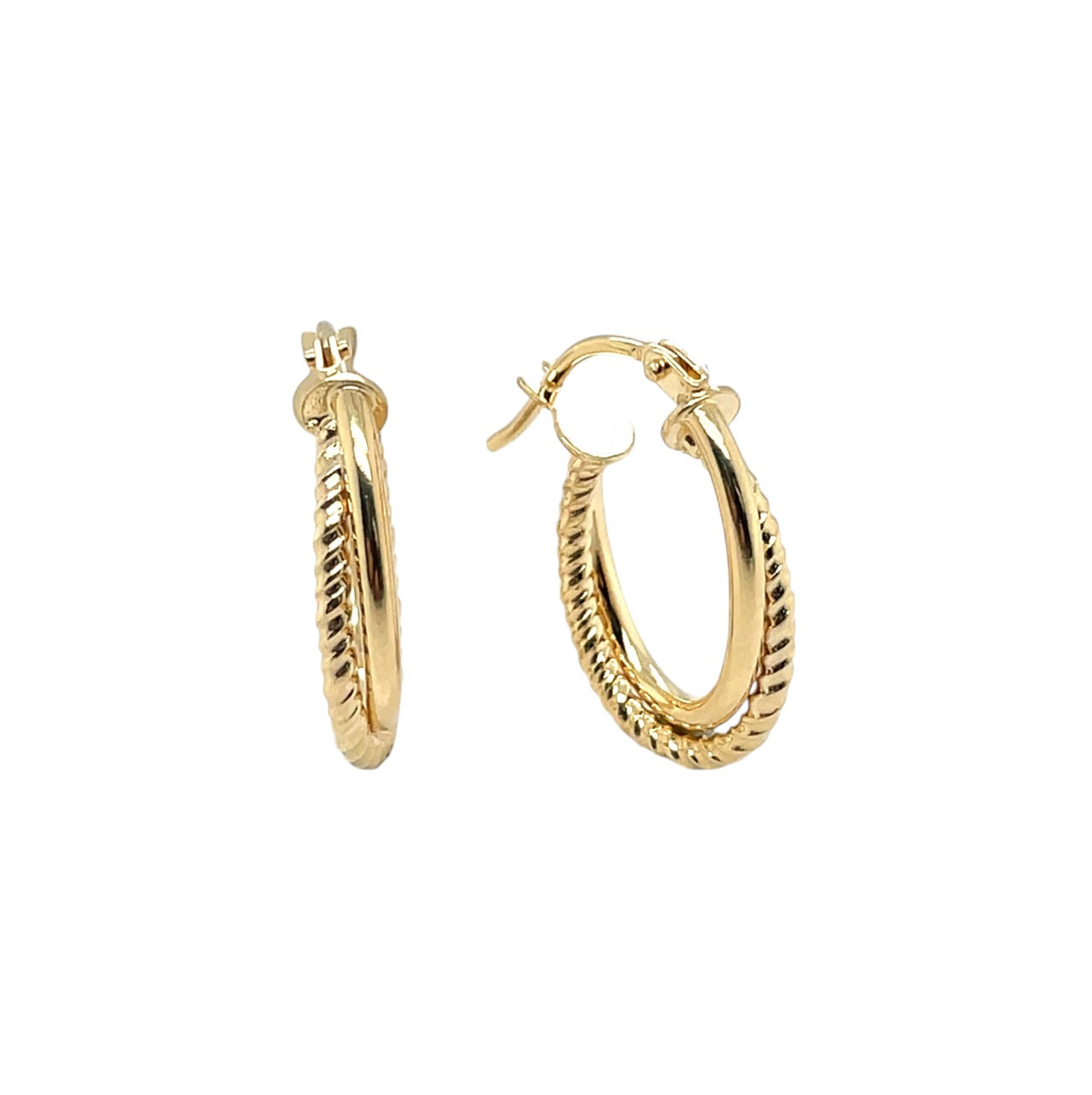 9ct Yellow Gold Twisted Rope Hoop Earrings