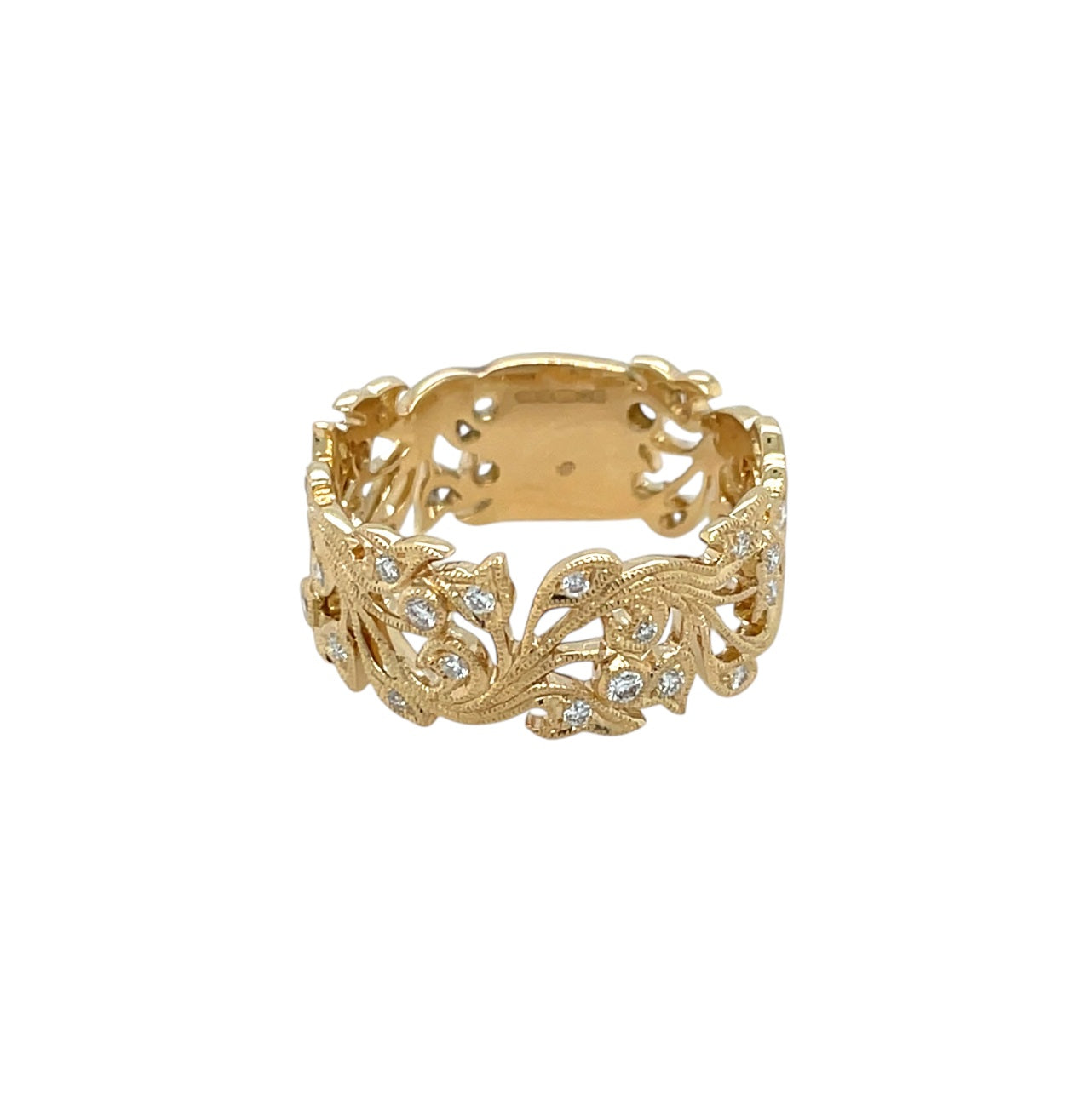18ct Yellow Gold Diamond Vine Ring (O)