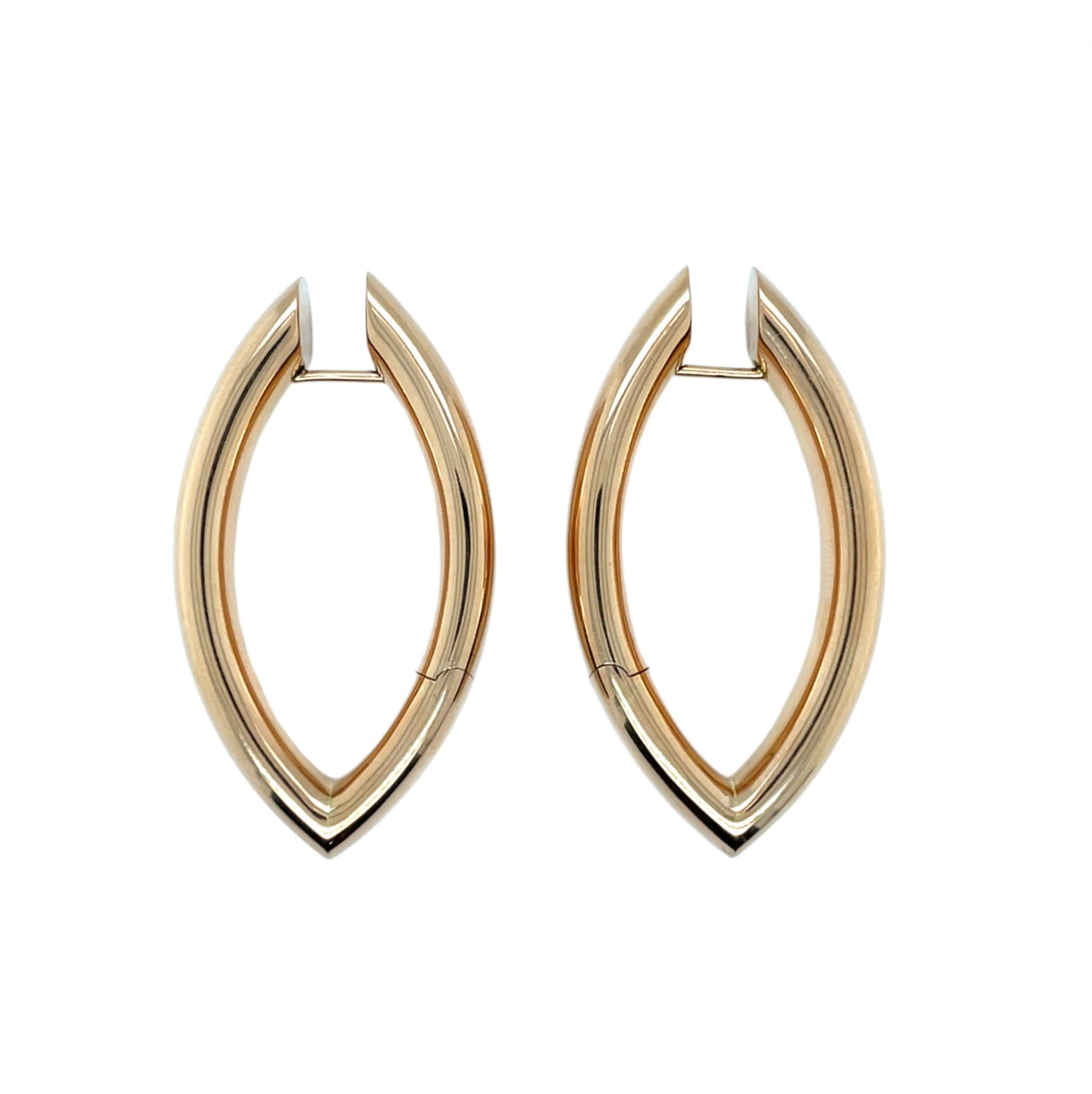 18ct Yellow Gold Hirsh Hoop Earrings