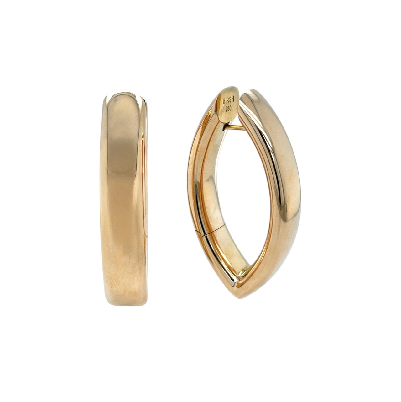 18ct Yellow Gold Hirsh Hoop Earrings