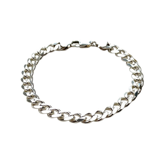 Silver Curb Bracelet (8.5”)
