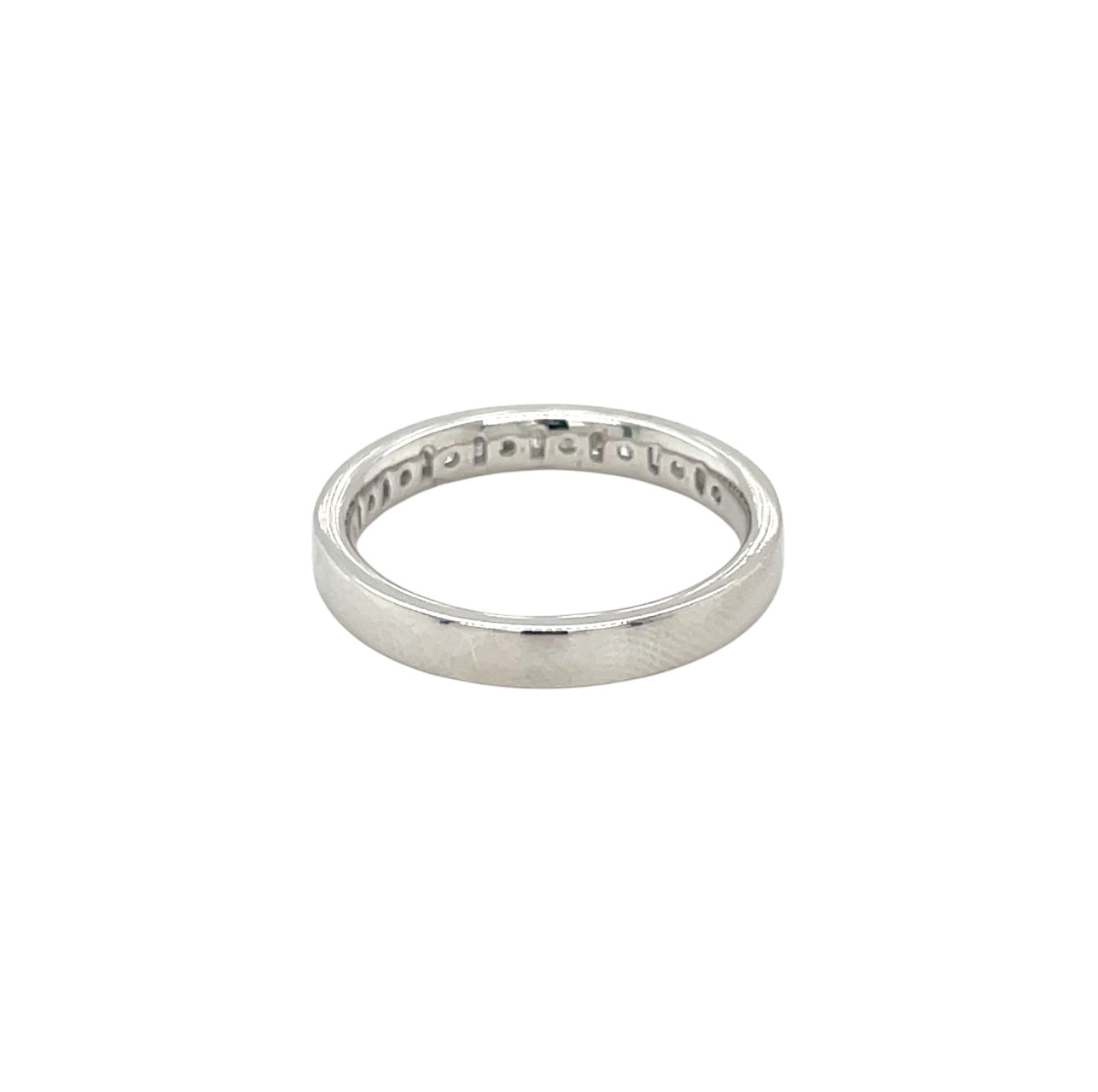 Platinum Round & Baguette Cut Diamond Half-Set Eternity Ring (L1/2)