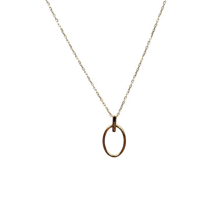 18ct Yellow Gold Diamond Oval Pendant & Chain (16-18”)