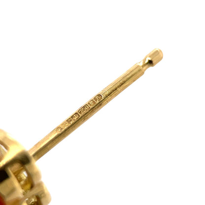 18ct Yellow Gold Diamond Heart Stud Earrings