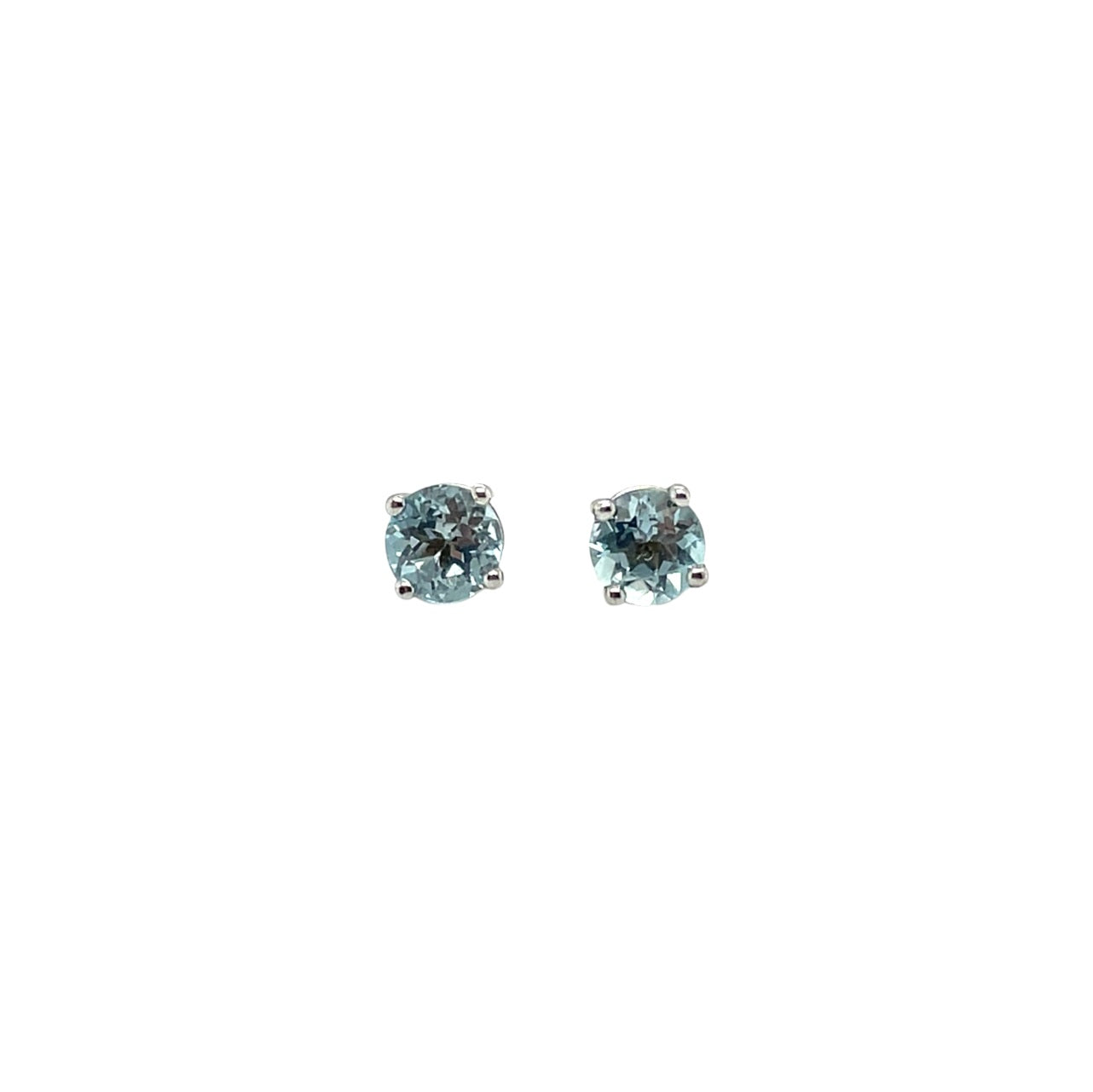 18ct Yellow & White Gold Aquamarine Stud Earrings
