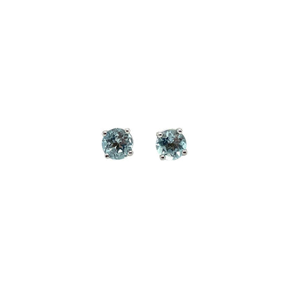 18ct Yellow & White Gold Aquamarine Stud Earrings