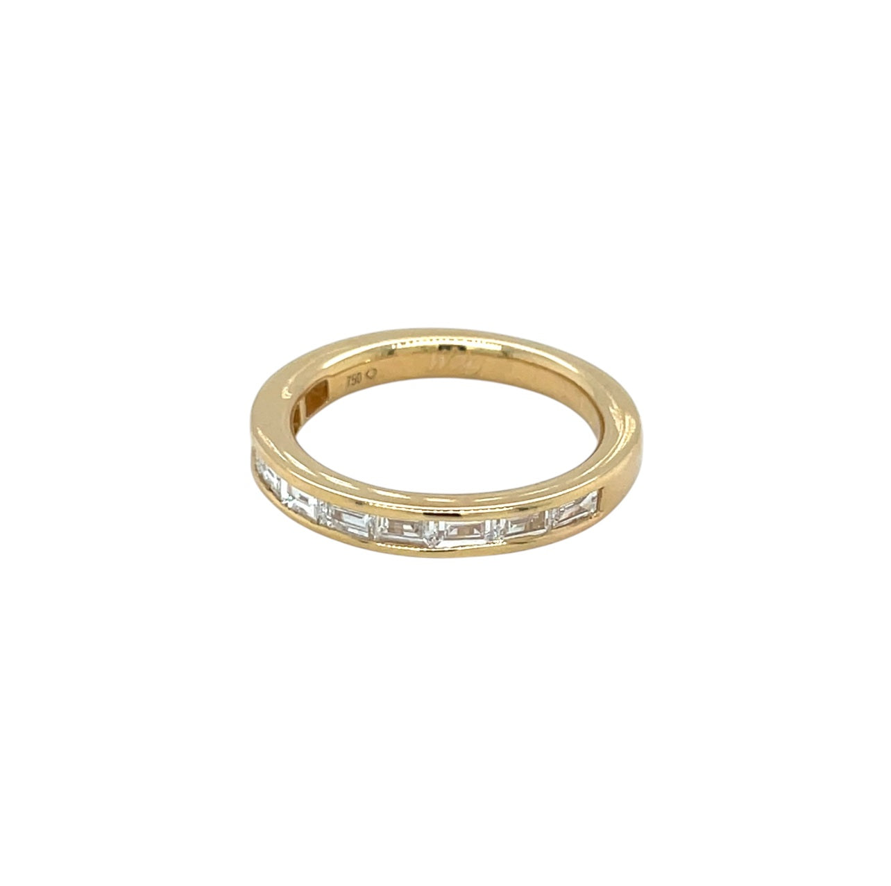 18ct Yellow Gold Baguette Cut Diamond Half-Set Eternity Ring (K1/2)