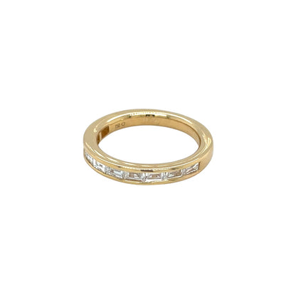 18ct Yellow Gold Baguette Cut Diamond Half-Set Eternity Ring (K1/2)