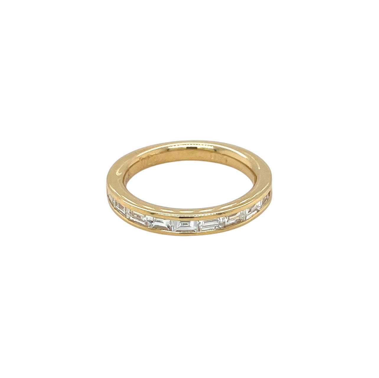 18ct Yellow Gold Baguette Cut Diamond Half-Set Eternity Ring (K1/2)