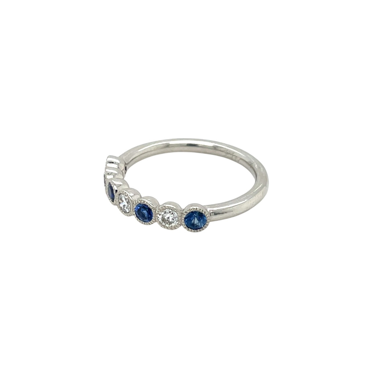 Platinum Sapphire & Diamond 1/4 Set Eternity Ring (L1/2)