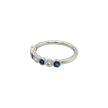 Platinum Sapphire & Diamond 1/4 Set Eternity Ring (L1/2)