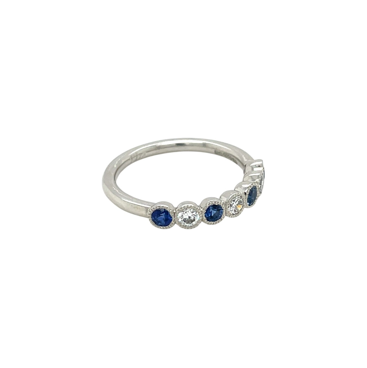 Platinum Sapphire & Diamond 1/4 Set Eternity Ring (L1/2)