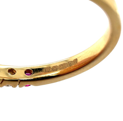 18ct Yellow Gold Ruby & Diamond Half-Set Eternity Ring (M)